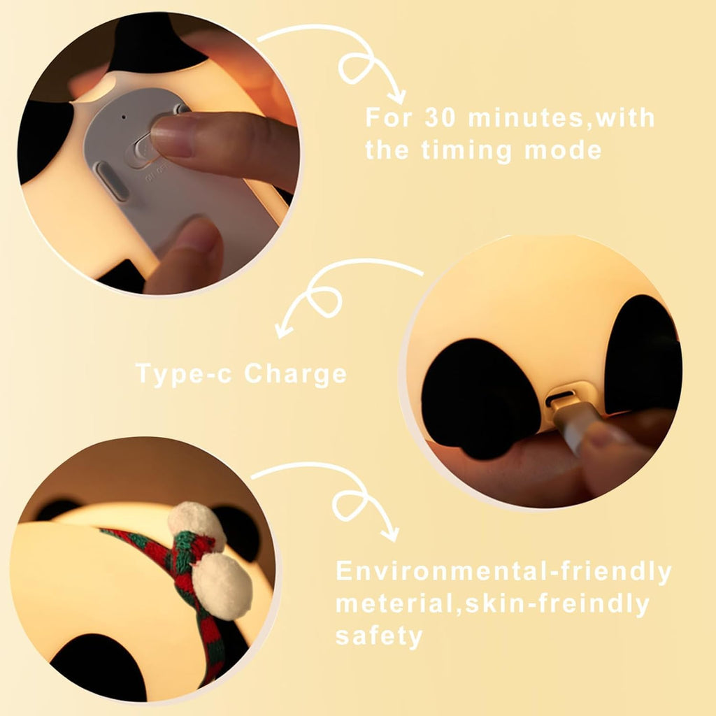 Panda Night Lamp – Adorable Touch-Activated Silicone Light for Bedroom & Gifts