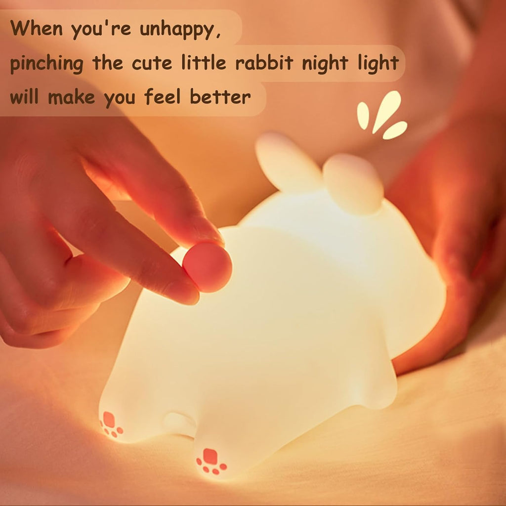 🐰 Cute Rabbit Night Light – Soft, Warm Glow Touch Lamp 🎁✨