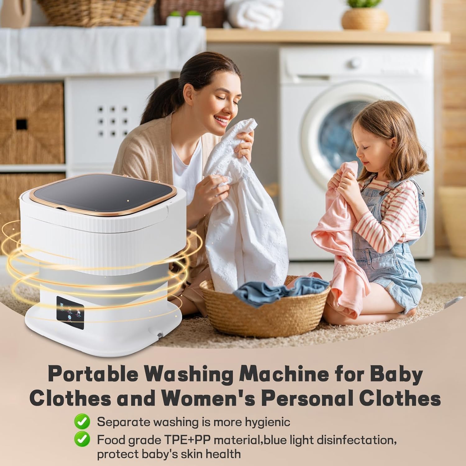 QuickWash Go™ Compact Foldable Washing Machine – On-the-Go Laundry