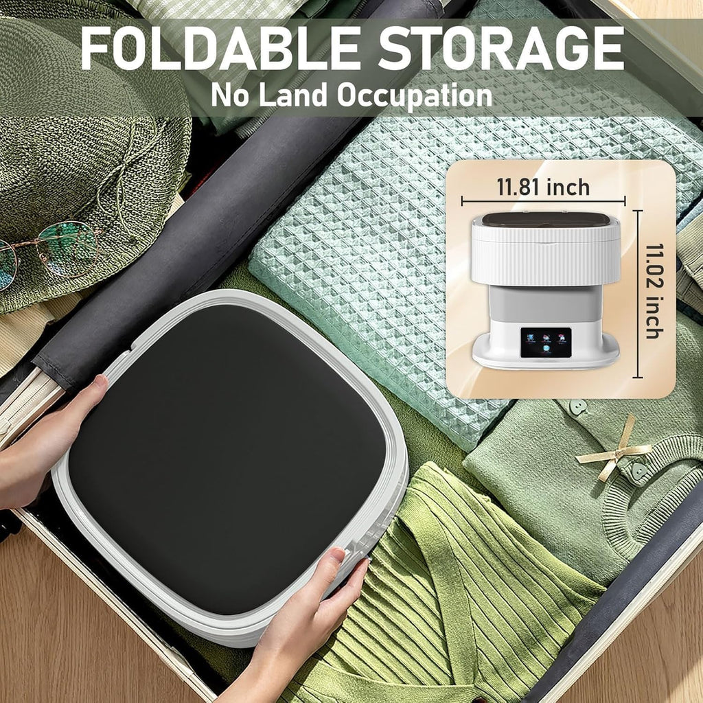 QuickWash Go™ Compact Foldable Washing Machine – On-the-Go Laundry