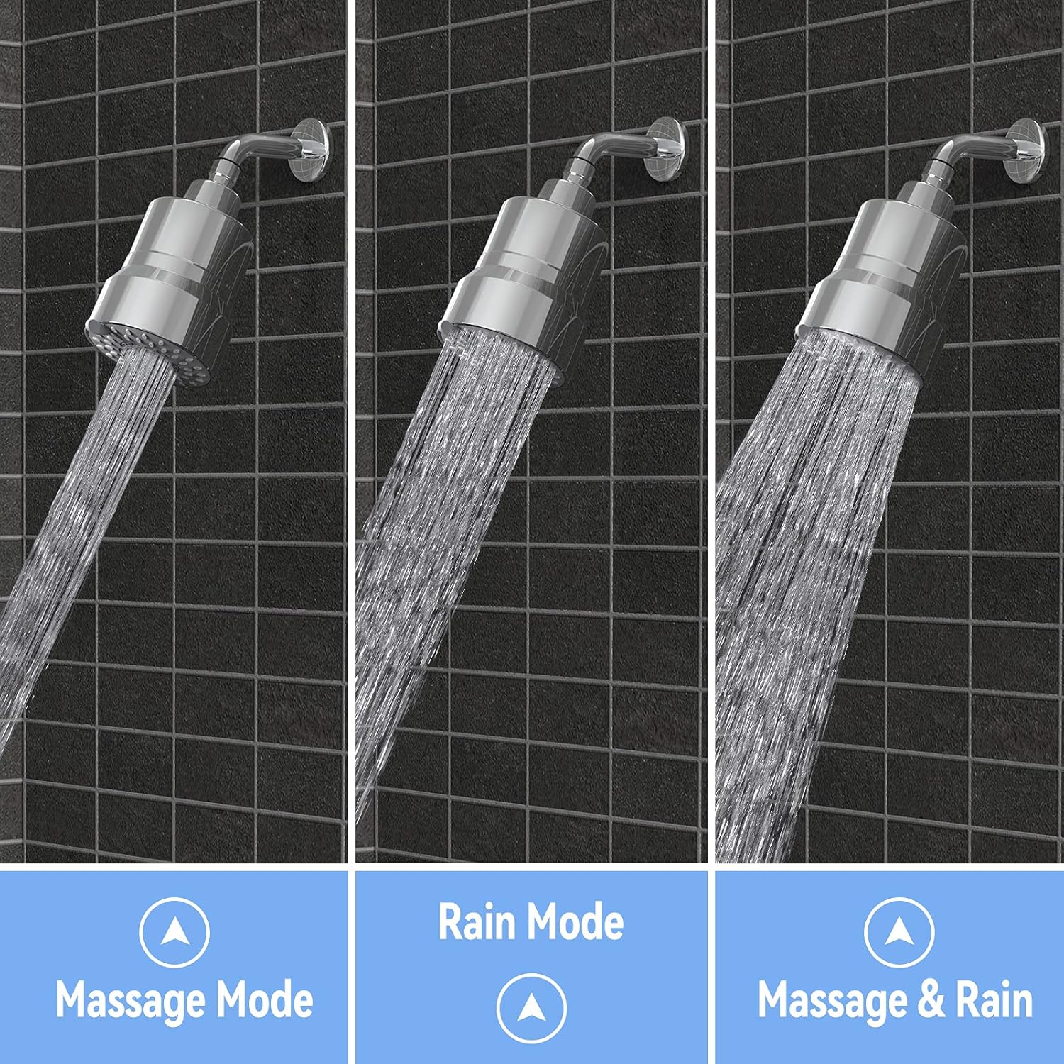 ABS Shower Head and 15 Stage Shower Filter Combo