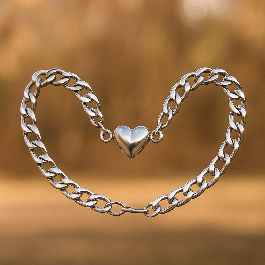 Silver Magnetic Couple Bracelet – Two Halves, One Heart
