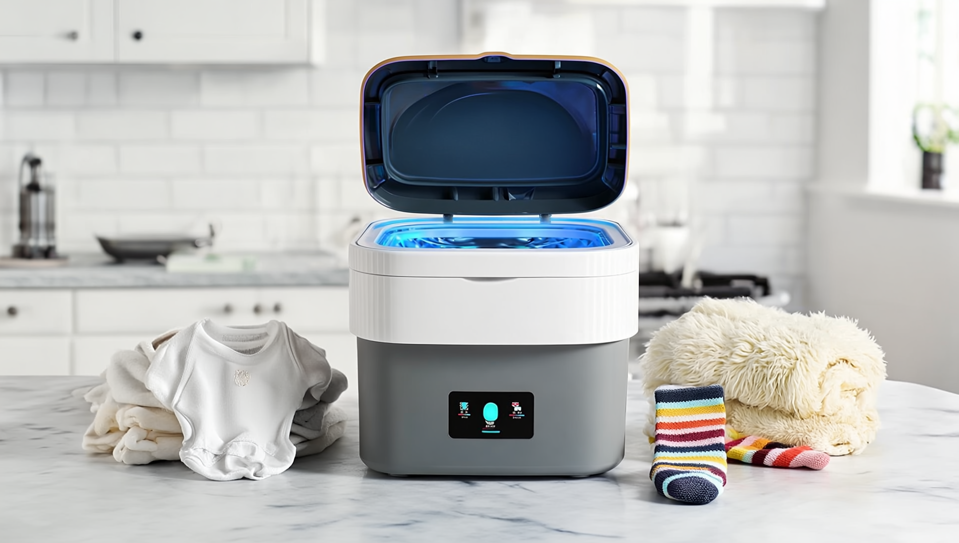 QuickWash Go™ Compact Foldable Washing Machine – On-the-Go Laundry